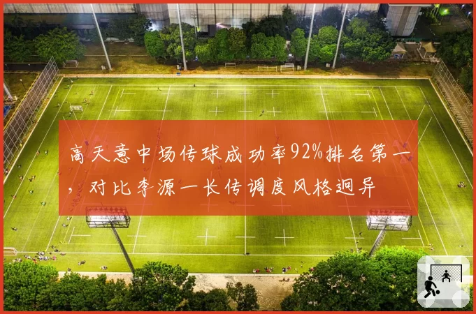 高天意中场传球成功率92%排名第一,对比李源一长传调度风格迥异